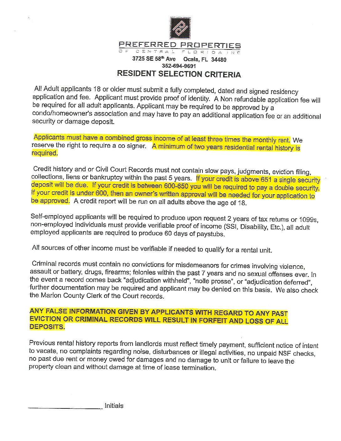 Rental Application and Guidelines Traci Beck